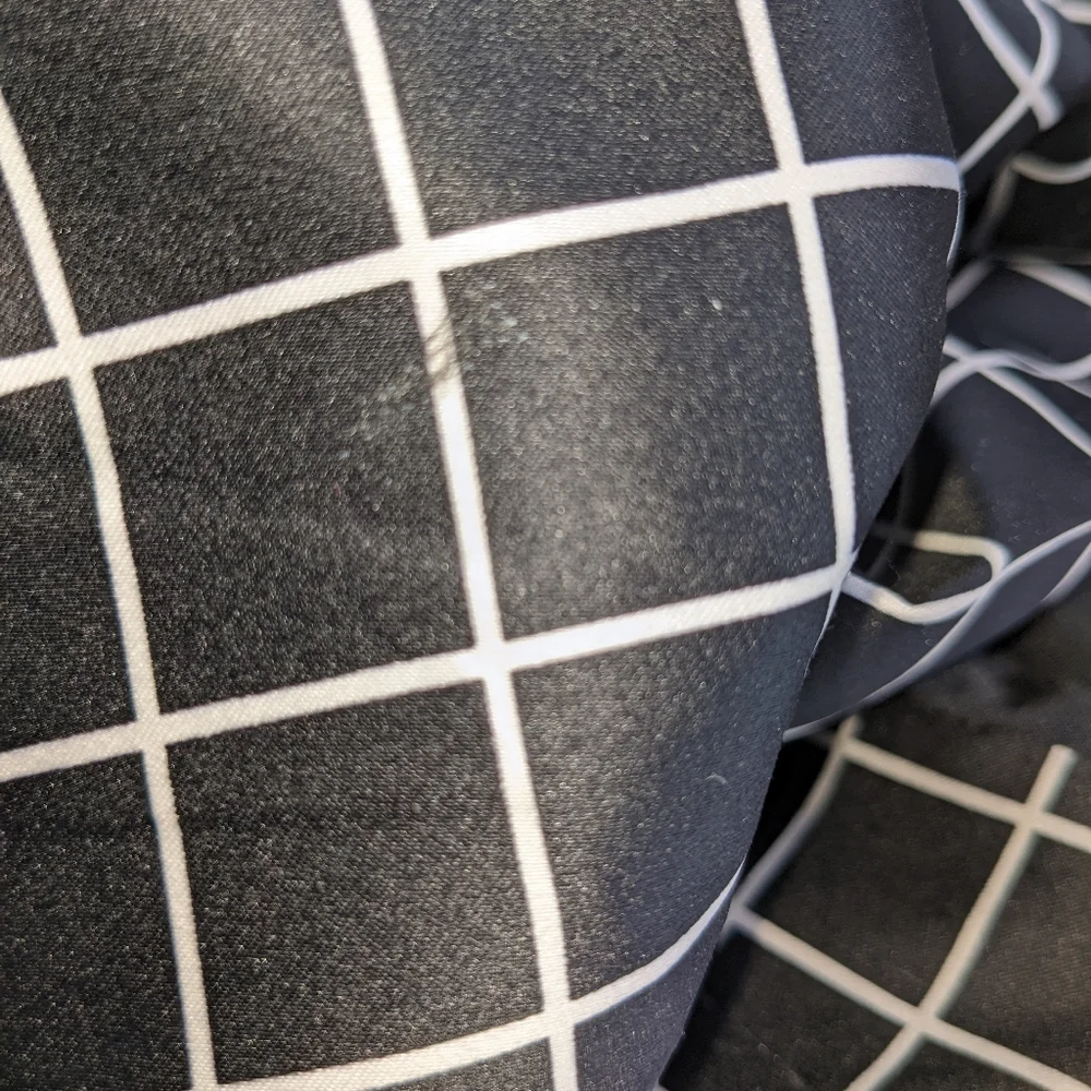 ☀️Forever 21 plaid blazer jacket Small black White checks geometric - Picture 16 of 16